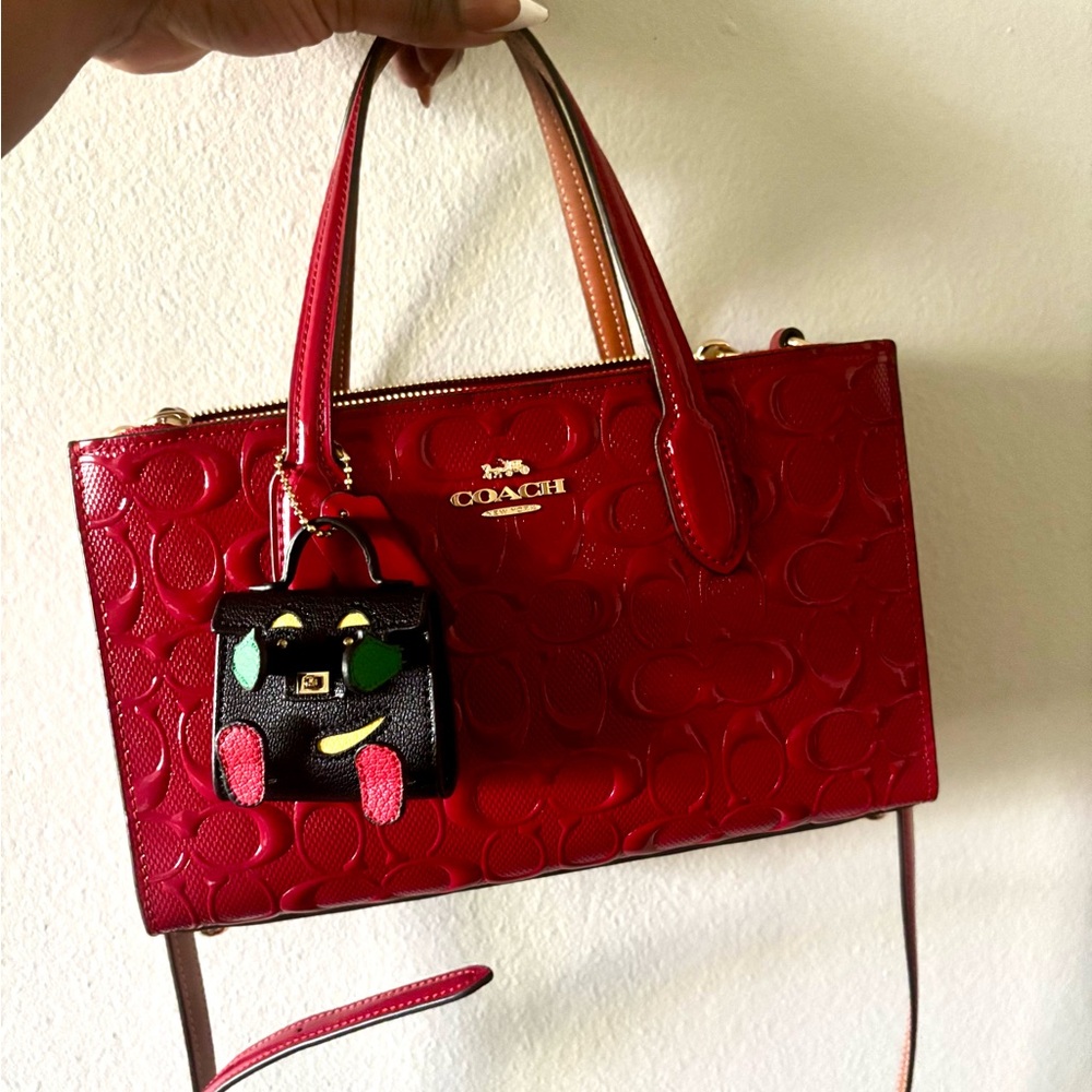 Coach Cherry Red Embossed Tote